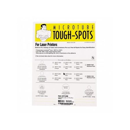 Diversified Biotech Tough-Spots, Laser, 1/2" Dia, Blue, 3840/pk, 3840PK 247139B